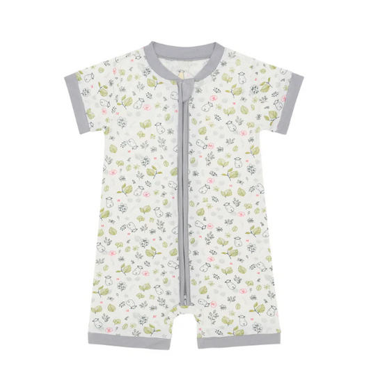 夢幻花園-短袖雙拉連身衣