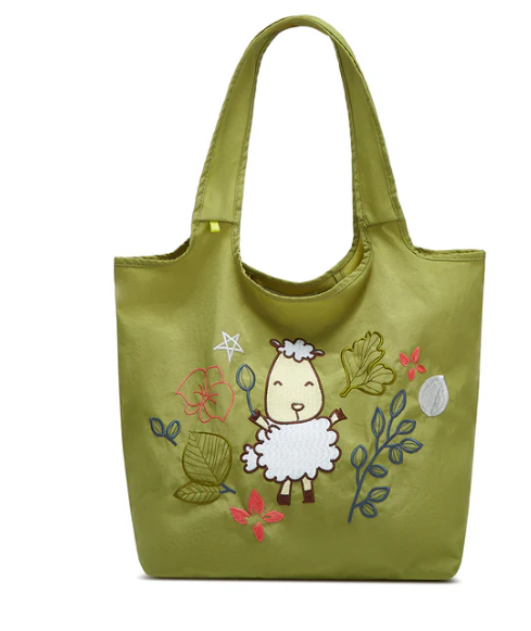 手提刺繡包(夢幻花園綠)