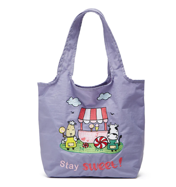 手提刺繡包(糖果薰衣草紫)