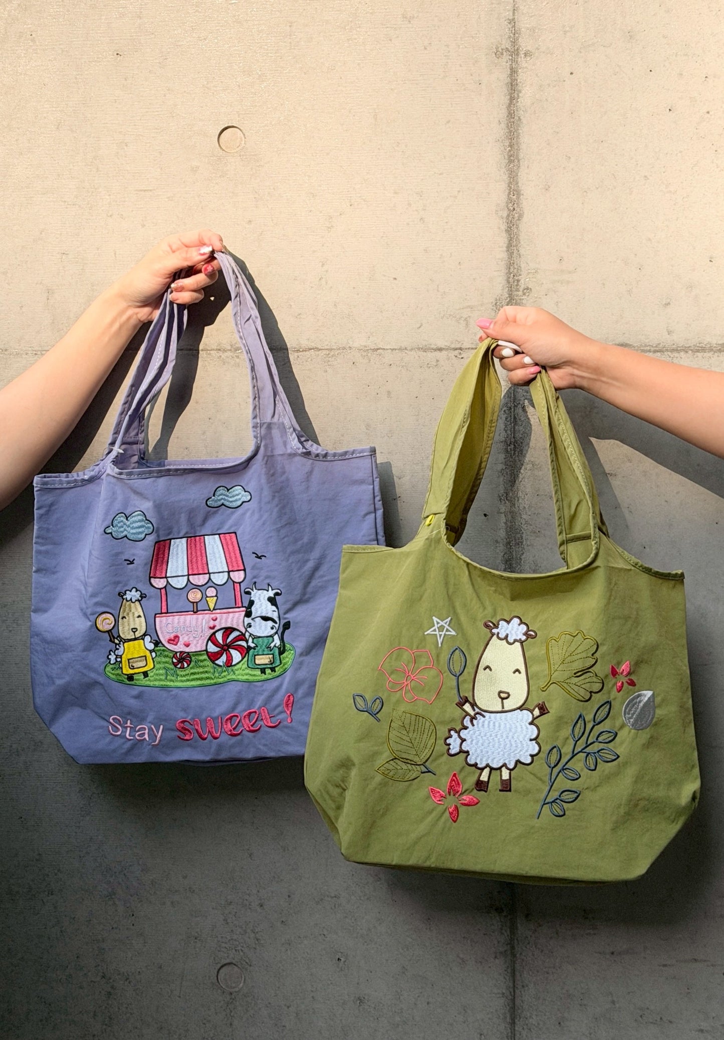 手提刺繡包(夢幻花園綠)