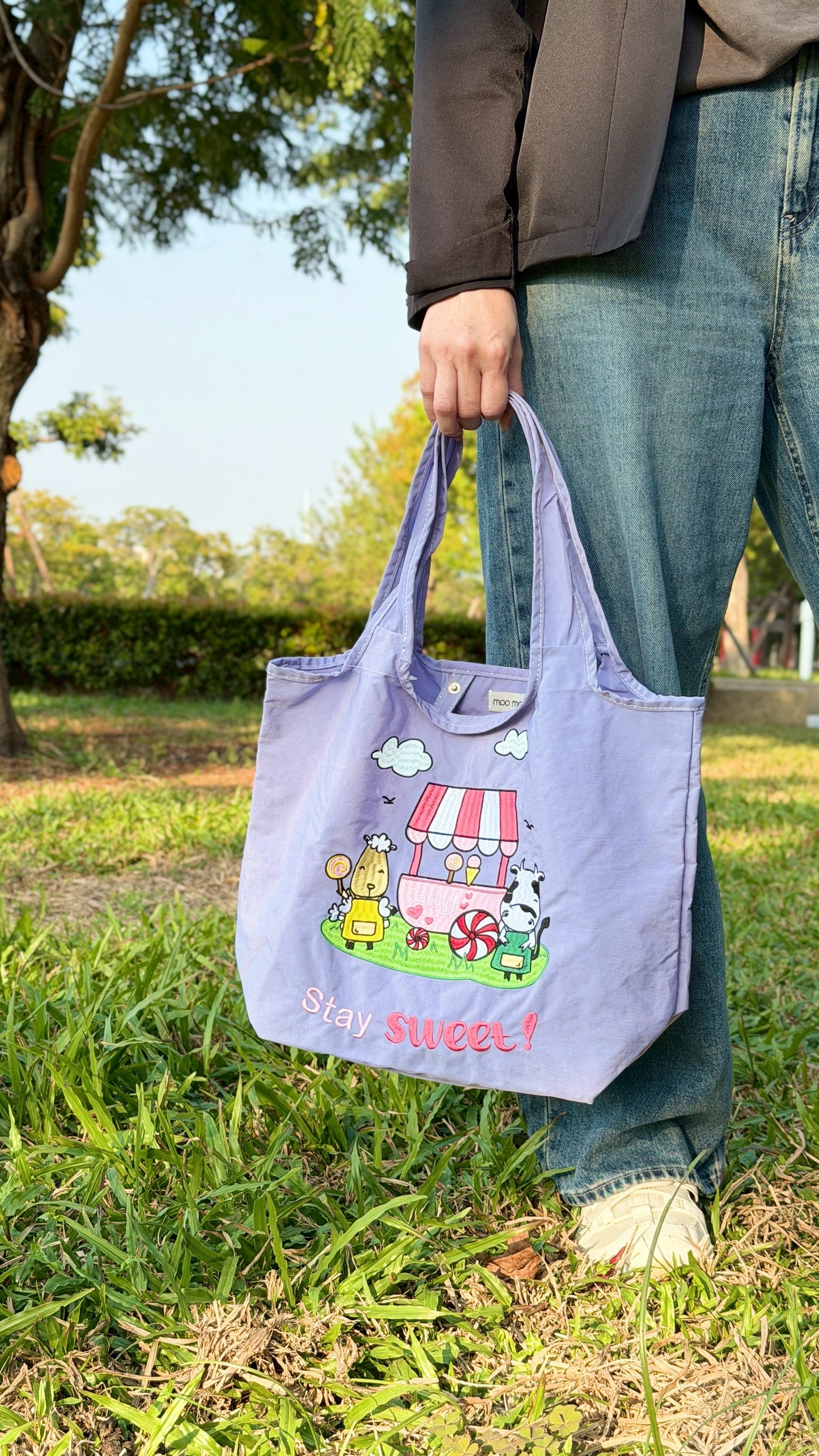 手提刺繡包(糖果薰衣草紫)