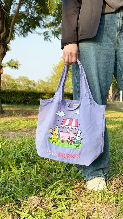 手提刺繡包(糖果薰衣草紫)