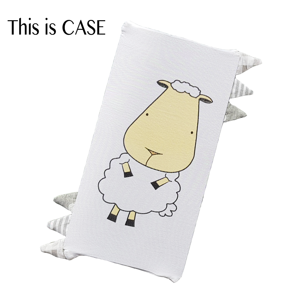 BED-TIME BUDDY™ 白色抱抱羊安撫抱枕替換套(灰邊）