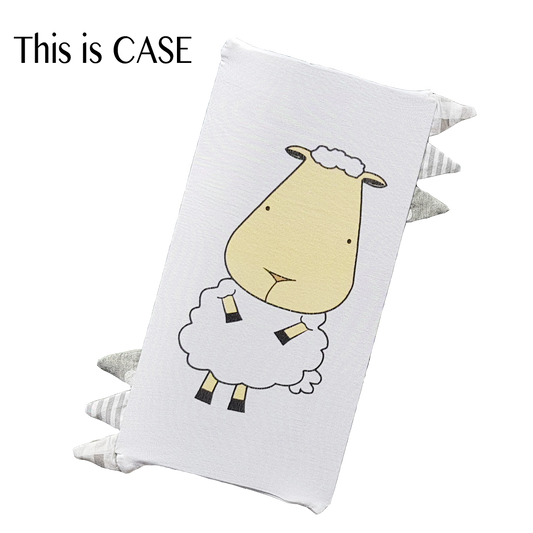 BED-TIME BUDDY™ 白色抱抱羊安撫抱枕替換套(灰邊）