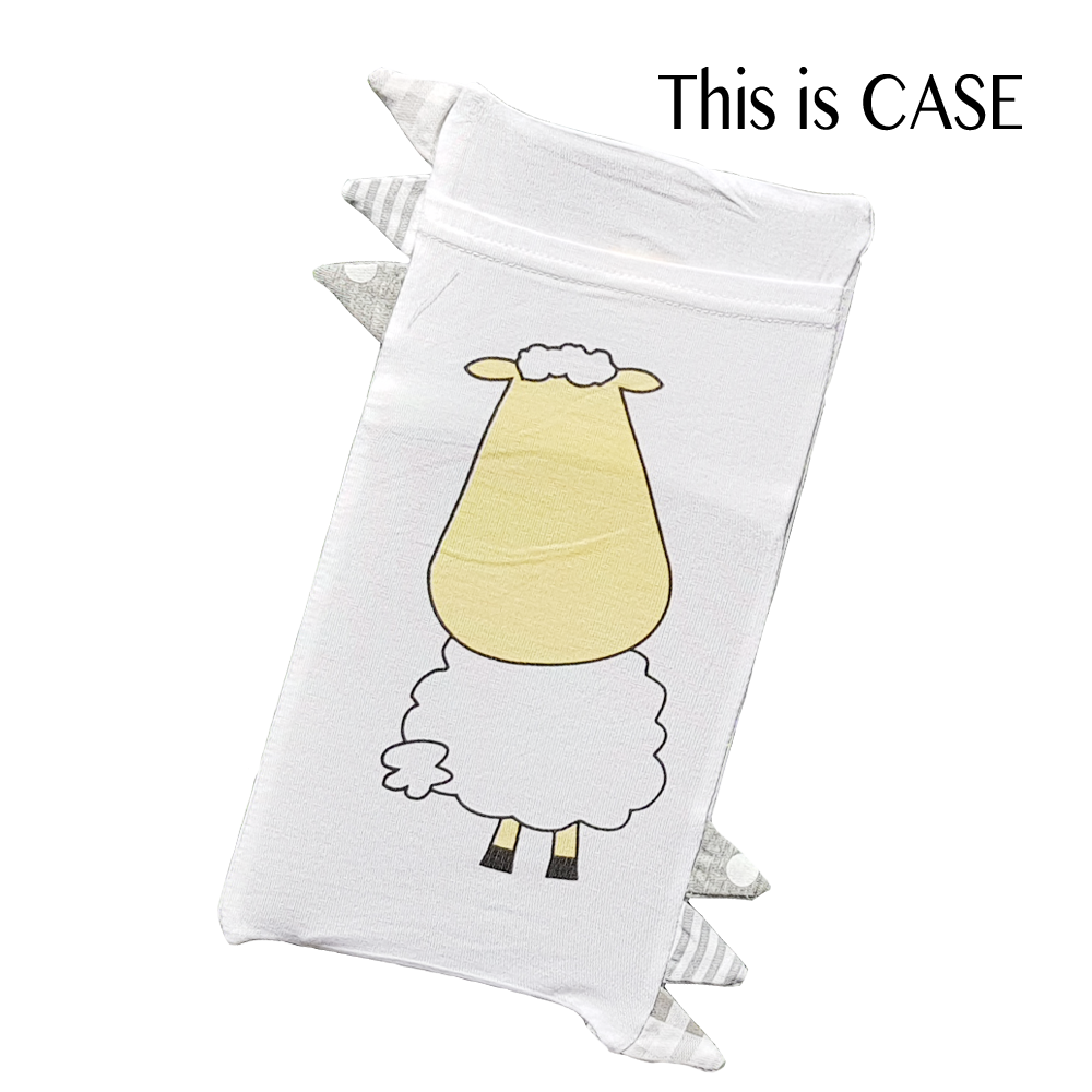BED-TIME BUDDY™ 白色抱抱羊安撫抱枕替換套(灰邊）