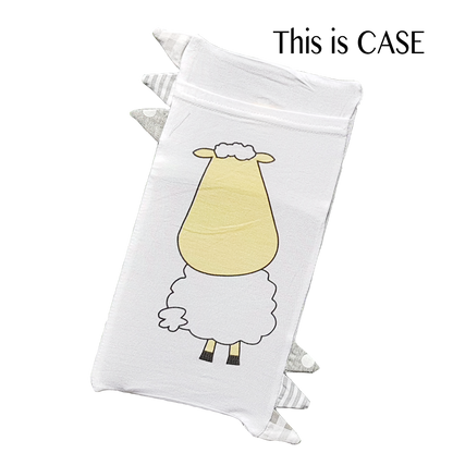 BED-TIME BUDDY™ 白色抱抱羊安撫抱枕替換套(灰邊）