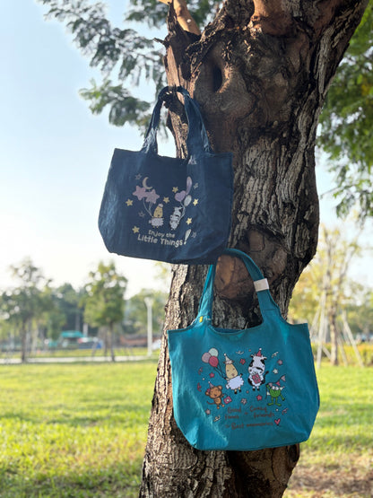 手提刺繡包(氣球海軍藍)
