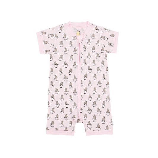 粉色小羊樂園短袖雙拉連身衣