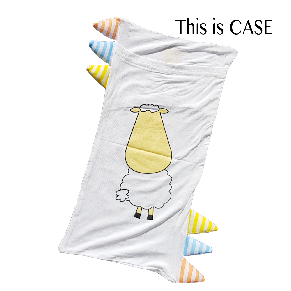 BED-TIME BUDDY™白色抱抱羊安撫抱枕替換套（彩邊）