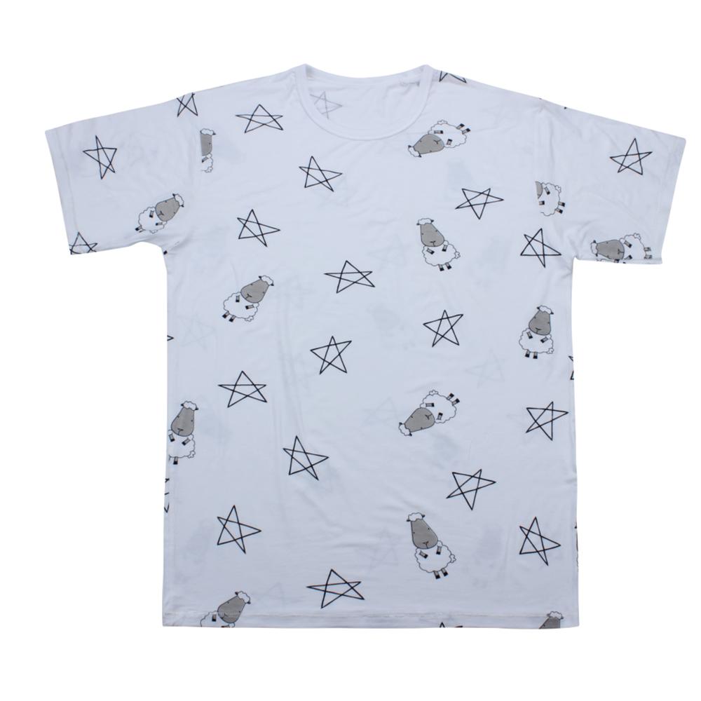 白色星星羊成人上衣（XS-XL）