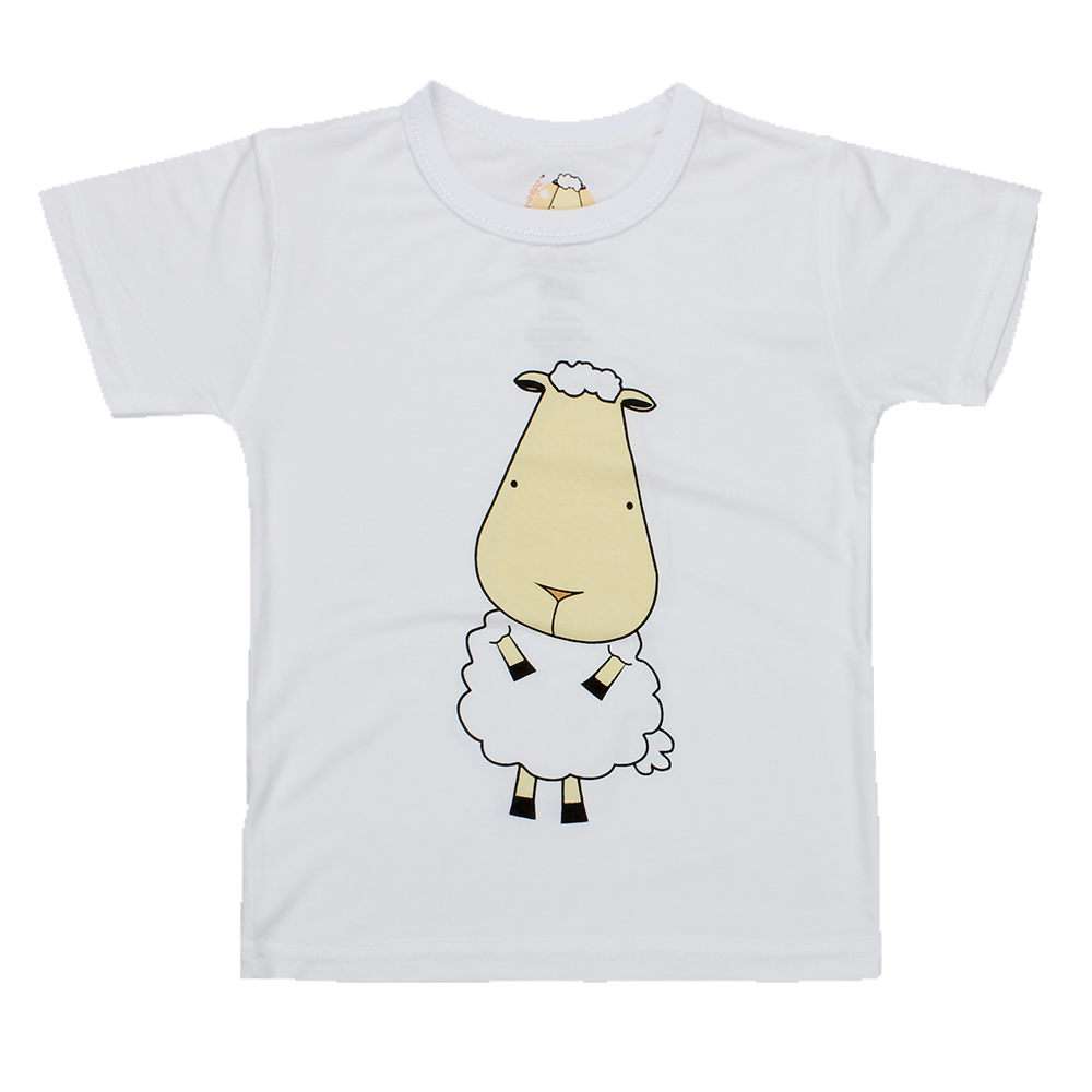 白色抱抱羊小童上衣（0-12歲）